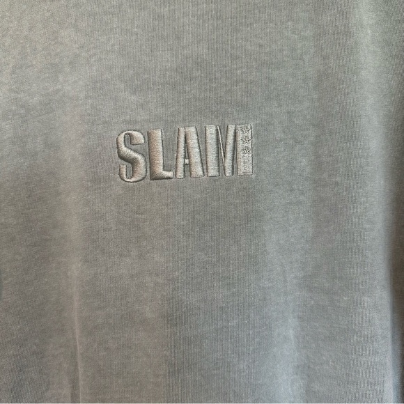 Slam embroidered green t-shirt - Picture 3 of 6